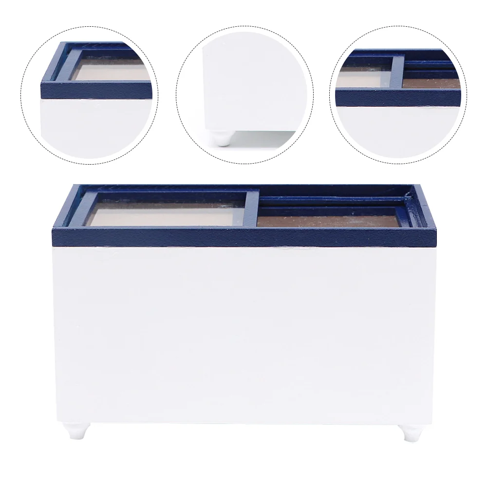 

Simulated Freezer Toy Furniture Mini Fridges Glass Miniature for Kitchen Wood Wooden House Child Mini-fridge