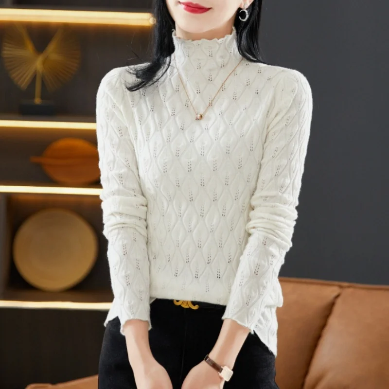 Winter Long Sleeve Women Sweater Autumn Turtleneck Knitted Tops Fashion Elegant Casual Jumper Pullovers Knitwear