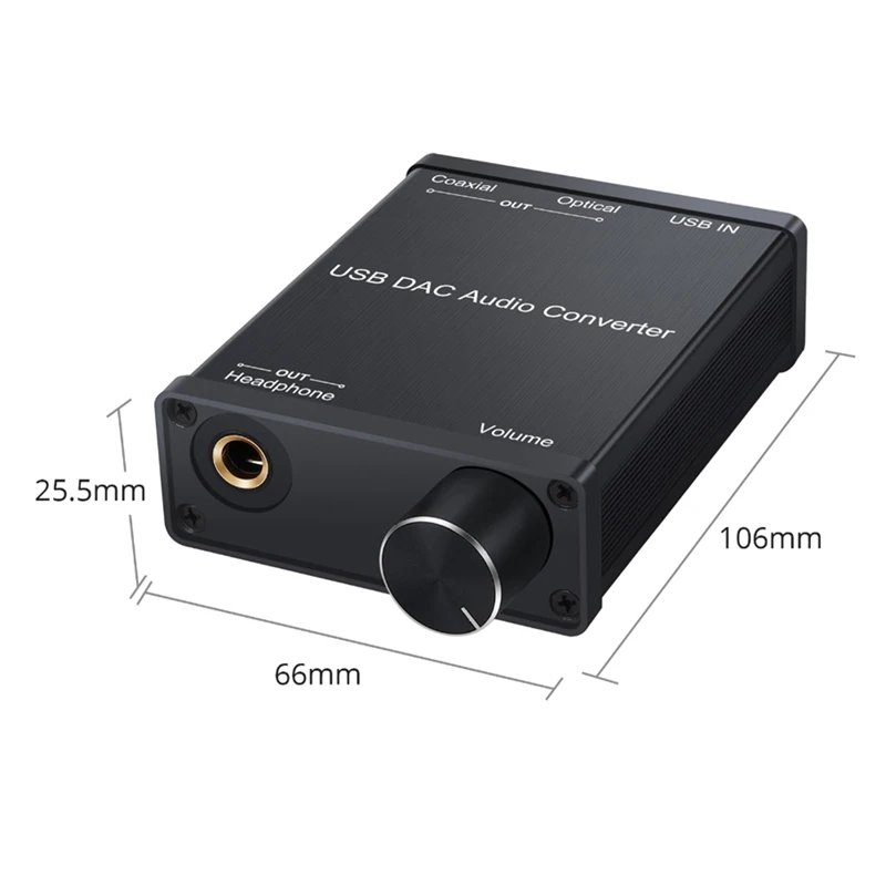 USB DAC Audio Converter Adapter Headphone Amplifier USB To Coaxial S/PDIF Digital To Analog 6.35Mm Audio Sound Card