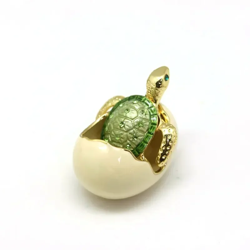 

Creative Metal Craft Beginner Turtle Ornaments Turtle Jewelry Box Turtle Refrigerator Sticking Eggshell Turtle Enamel Ornament