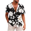 Hawaiian Fashionable Lapel Shirts For Men Summer Tropical Plant Printed Loose Short Sleeve Button-Down Beach Holiday Shirts 5XL 2