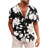 Hawaiian Fashionable Lapel Shirts For Men Summer Tropical Plant Printed Loose Short Sleeve Button-Down Beach Holiday Shirts 5XL 2