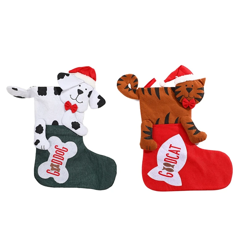 

Christmas Stocking, Xmas Stocking,Large Design Hanging Stocking,Christmas Stocking For Kids And Animal Lovers Easy Install