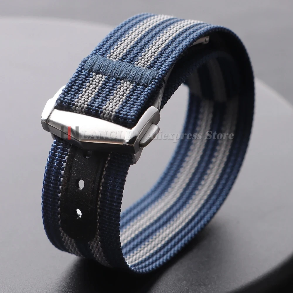 Durable Nylon Waterproof Watch Strap with Folding Buckle - Sporty and Stylish Wristband