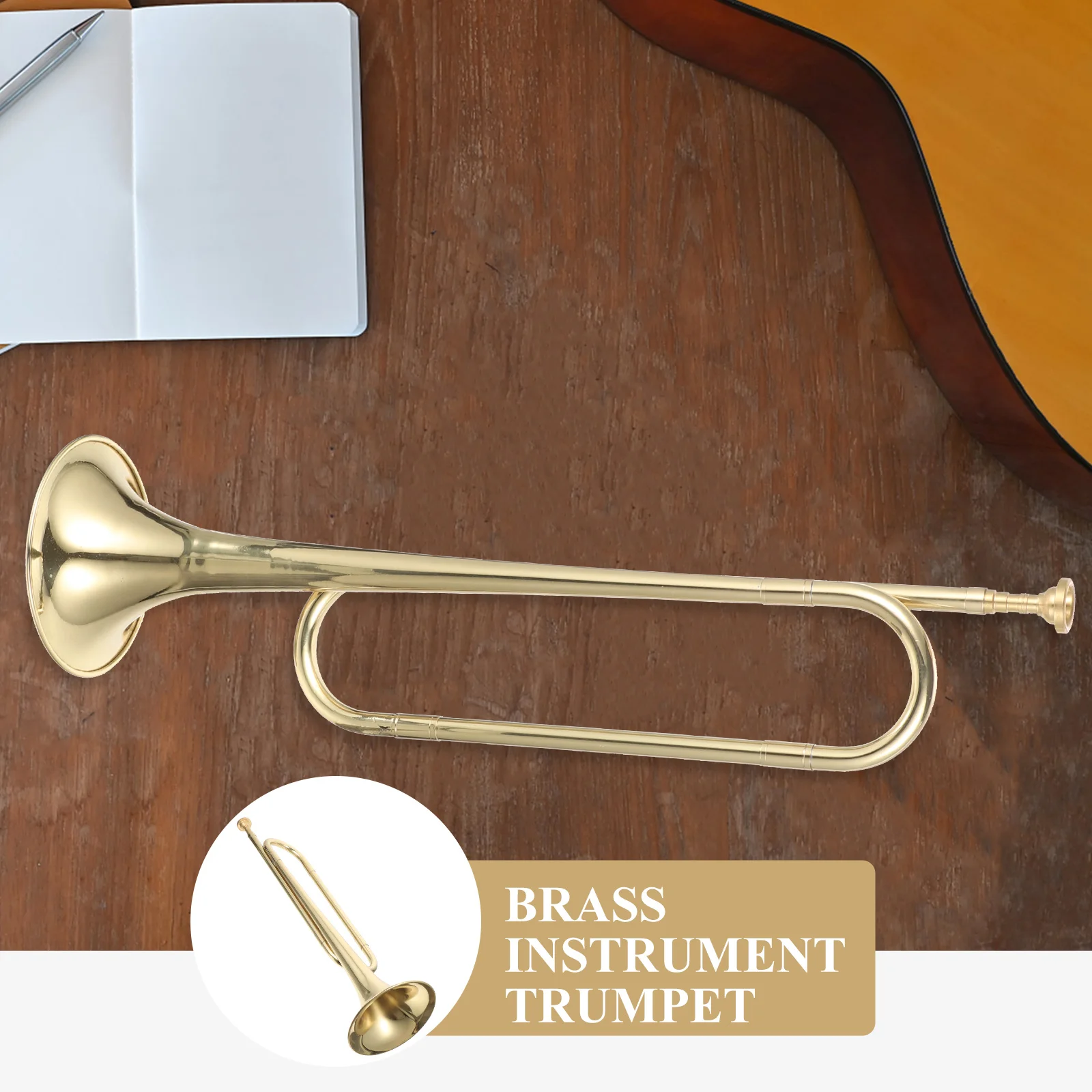 Gold Color Brass B Flat Trumpet Desk Decor Educational Toy Students Stage Kids Learning Musical Instruments Cornet