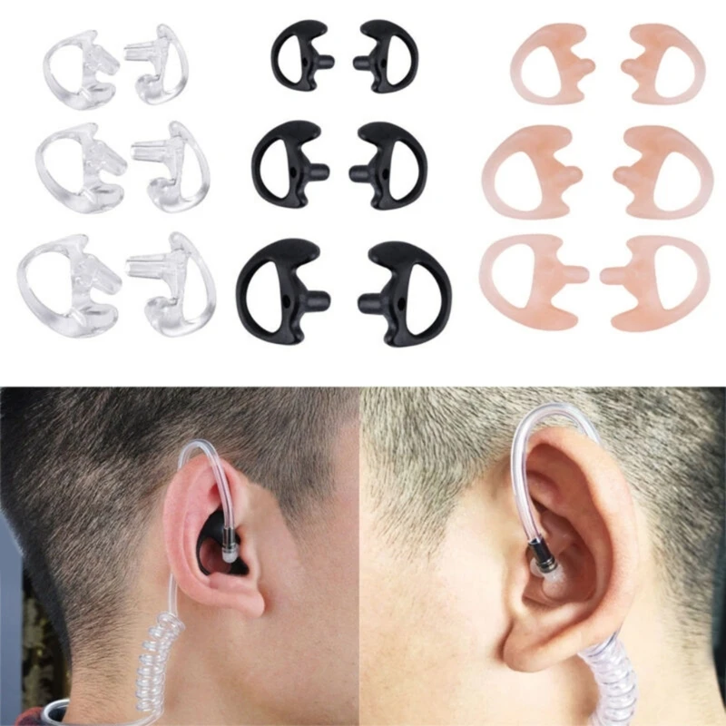 Replacement Earmold Earbud (Left and Right Ear) for Two Way Radio Acoustic Coil Tube Earpiece Open Ear Insert Dropship