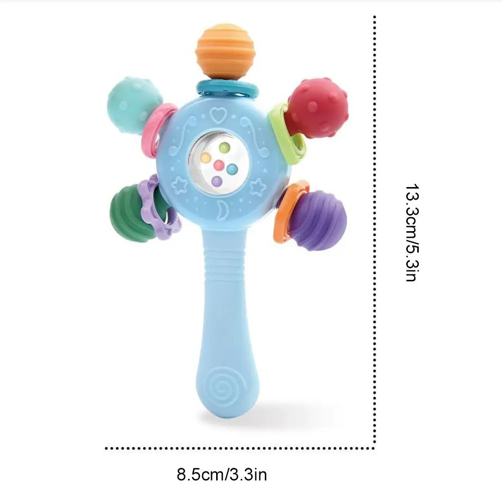 Baby Rattles Toys 0 to 1 Baby Rattle Sensory Rattle For Baby Changes Newborn Musical Toy Rattle Sand Hammer Baby Toys - 6