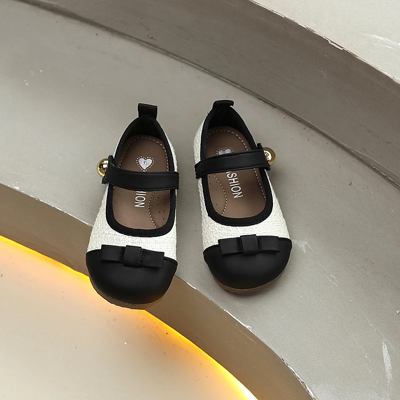 Spring Autumn Trend Girls Causal Princess Shoes Sweet Bowknot Kids Leather Shoes Fashion Children Wedding Party Flat Shoes New