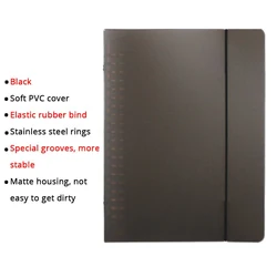 Versatile Refillable Notebook with Mixed Page Styles for School and Office Use (Black Shell 1PC)