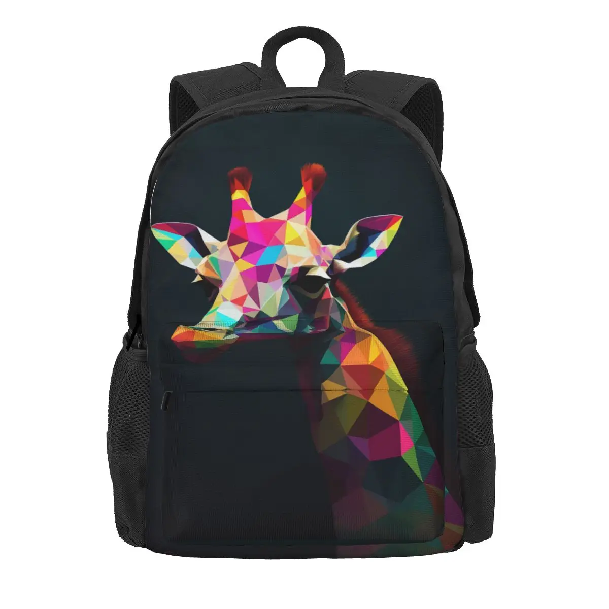 

Giraffe Backpack Paper Art Colorful Trekking Backpacks Men Funny School Bags Custom Lightweight Rucksack