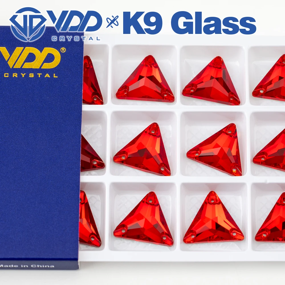 VDD Dreieck, mehrere Farben, hochwertiges K9-Glas, zum Aufnähen von Strasssteinen, Kristall-Nähsteine mit flacher Rückseite für Bekleidungszubehör – Detail 15