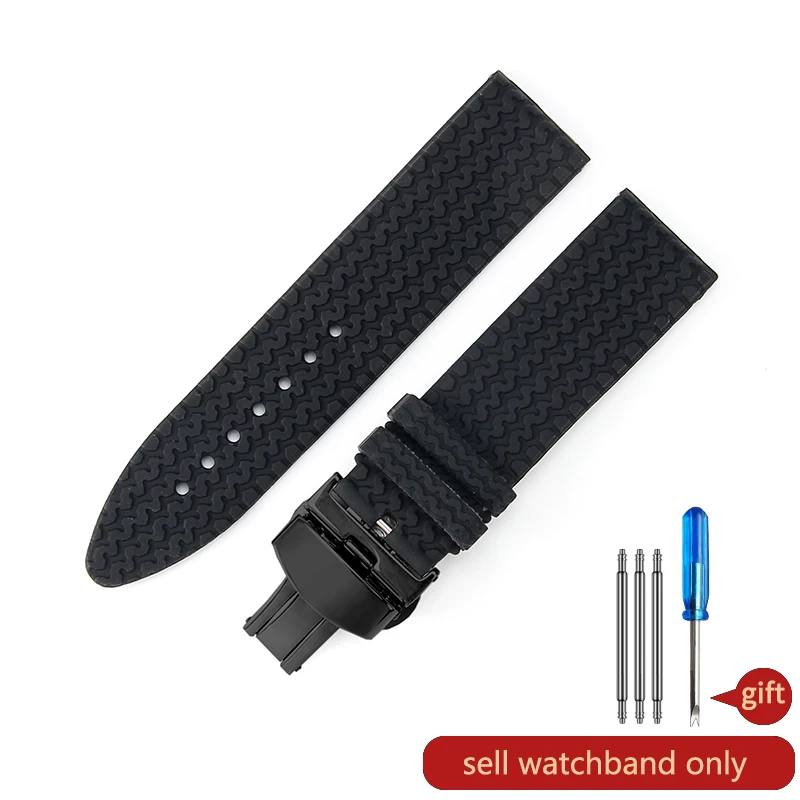thumbnail image 1 of Correa de reloj de silicona para Chopard Chopin Classic Racing 168511, resistente al agua, al sudor, suave y cómoda, correa de reloj de goma para hombre de 23 mm, 1 of 5
