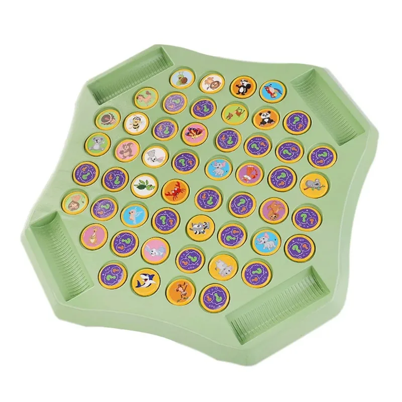 2-4 people animal/fruit chess 54 card memory international flip chess cartoon logical thinking cognitive animal learning chess 6