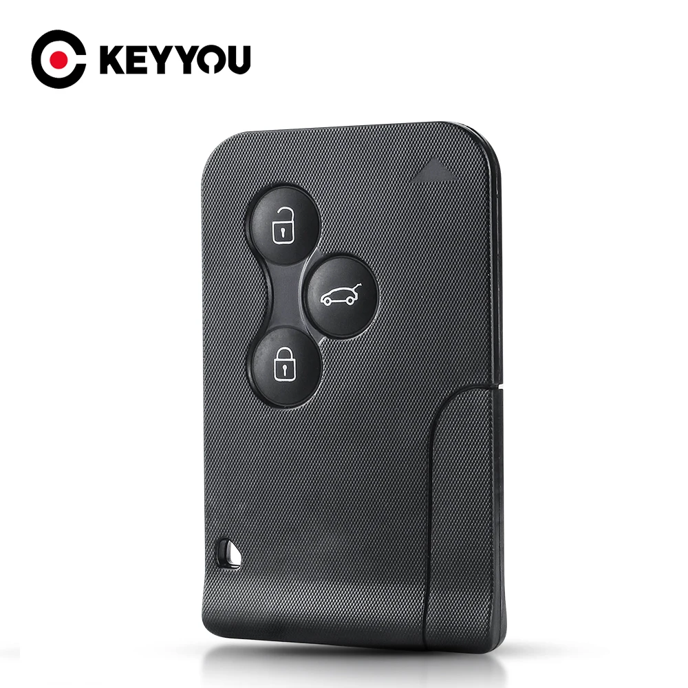 

KEYYOU Replacement 3 Buttons Smart Card Key Shell For Renault Megane 2 3 Koleos Scenic Clio Logan Remote Car Key Fob Case