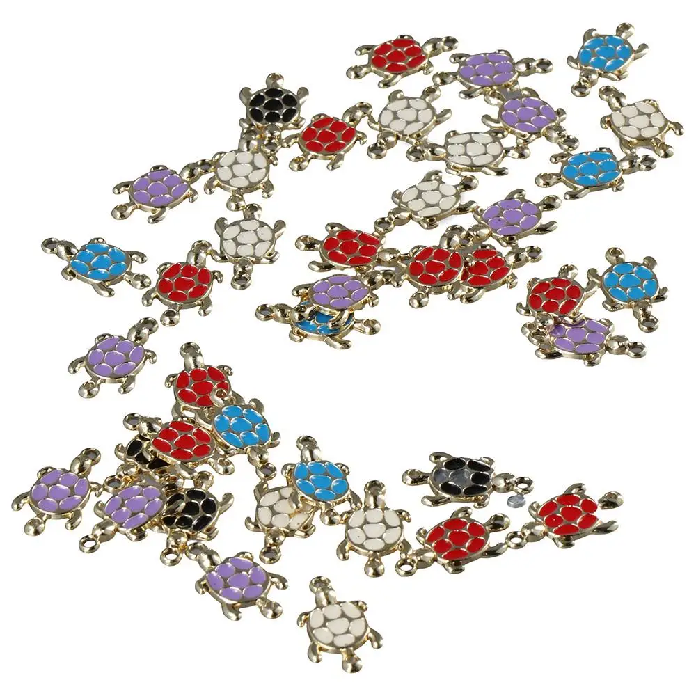 

Light Gold Enamel Turtle Connector Charm Metal Connector Enamel Alloy Charm 23x14mm Enamel Tortoise Metal Links Charms Keychain