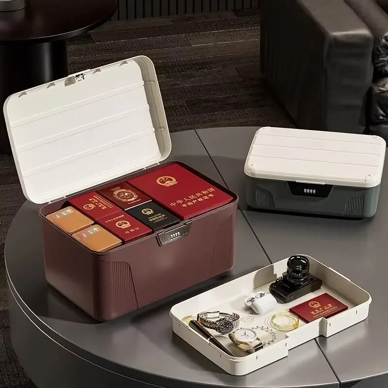 Four Digit Password Lock Safe Box Jewelry High-Security Lock Privacy Storage Private Security Feature Money Safe Box
