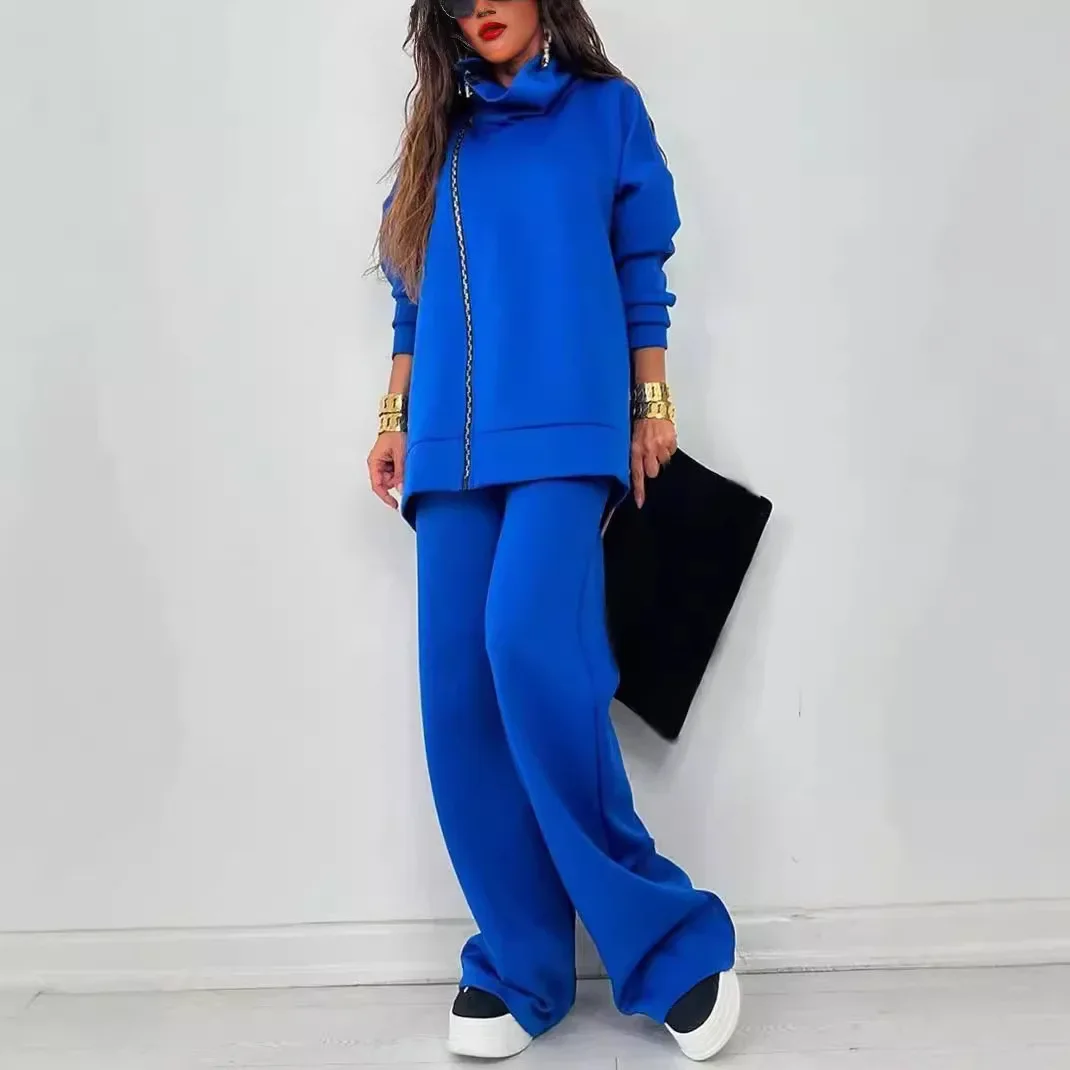 HOT Wide Leg Two Piece Tracksuit Set Women Two Piece Set