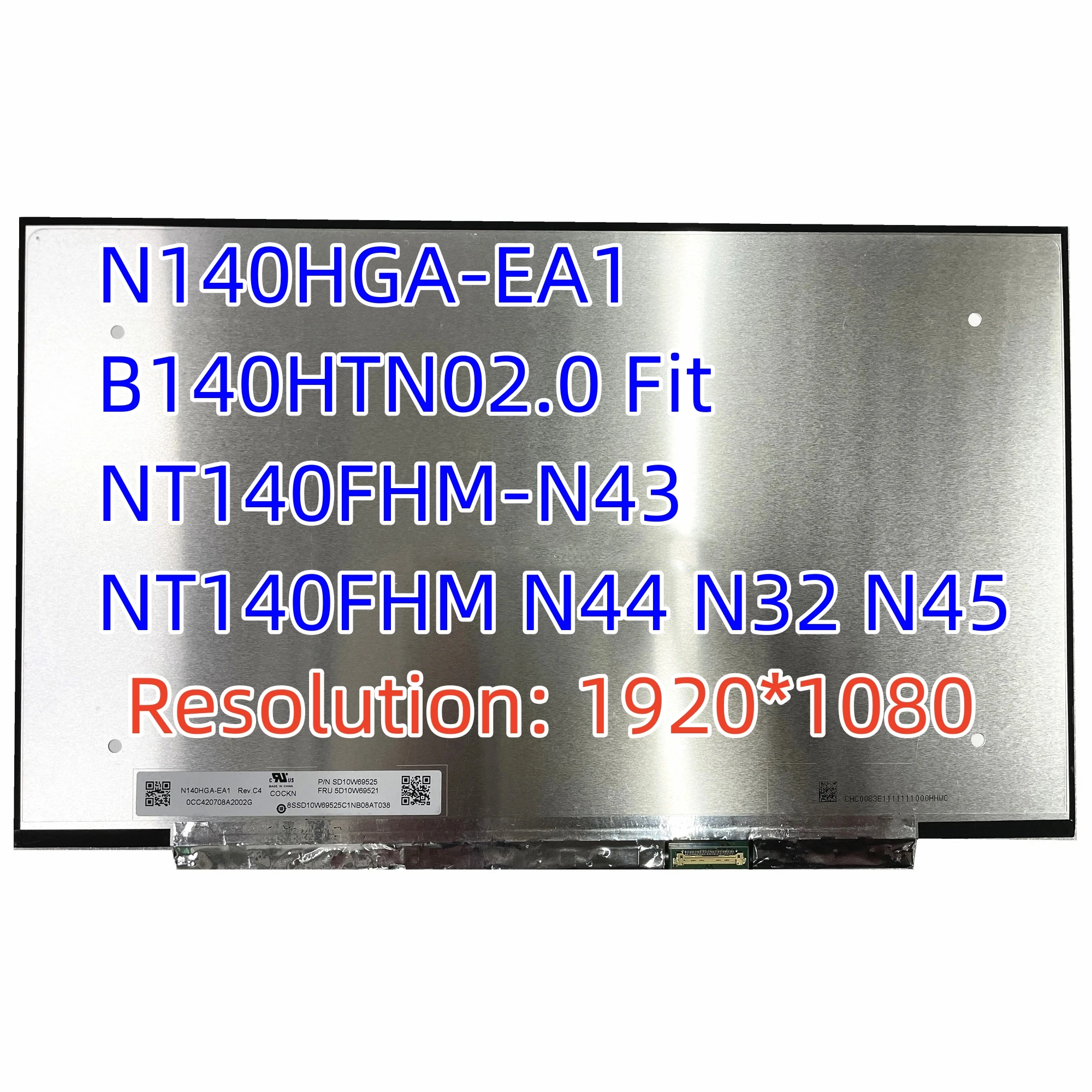 

N140HGA-EA1 B140HTN02.0 Fit NT140FHM-N43 NT140FHM N44 N32 N45 FHD LCD Display