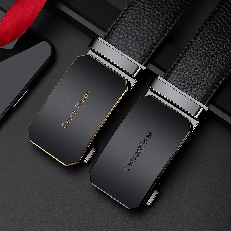 Cinturones de diseñador de moda para hombre 2025, de piel de vacuno auténtica con hebilla automática, cinturones de alta calidad para negocios y ocasiones informales. Regalo ideal._voghion.com