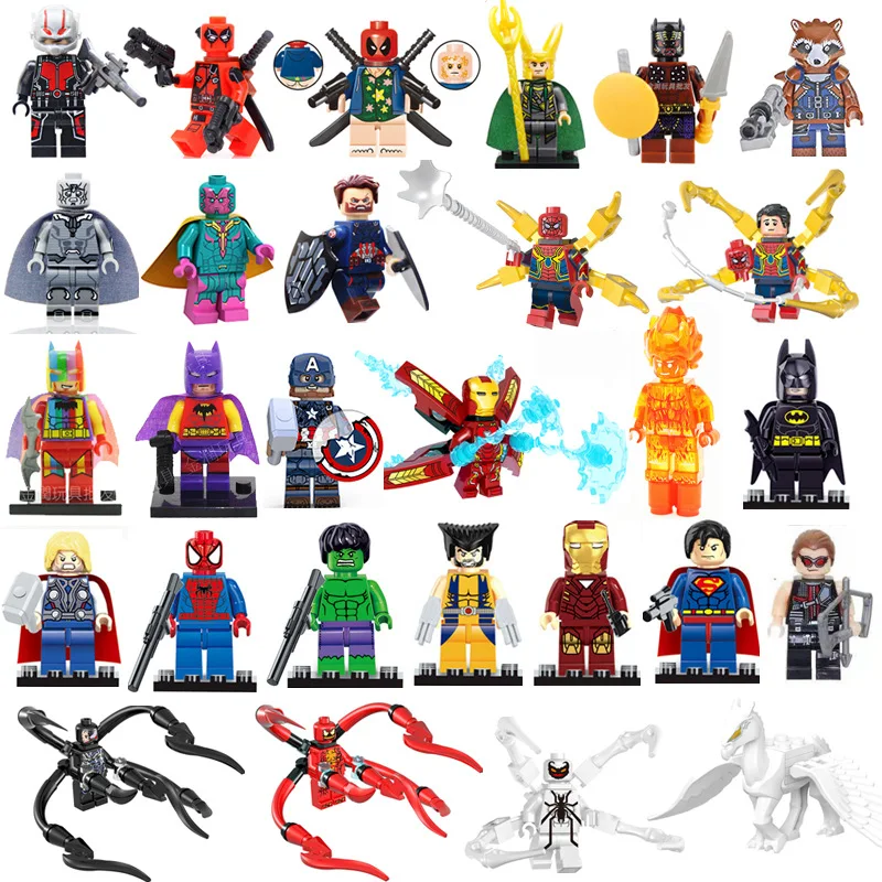 Конструктор с супергероями Диснея Loki silvie Moon Knight She-Hulk Thor Hawkeye Venom Thanos Vision Falcon