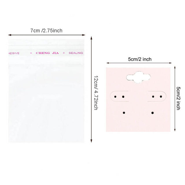 sets Kraft Paper Cards Jewelry Necklace Earring Display Holder with Self Adhesive OPP Bags Personal Business Retail Packaging