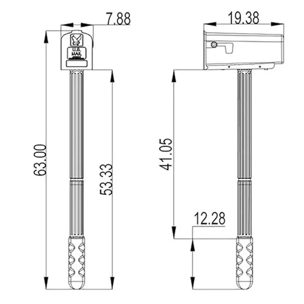Plastic Mailbox Post Kit Medium Capacity Mocha USA-Made Easy Install