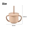 Baby Silicone Straw Cup BPA Free Portable Storage Snack Vessel Feeding Cup Double Handle Leakproof Learning Training Drink Cup 2