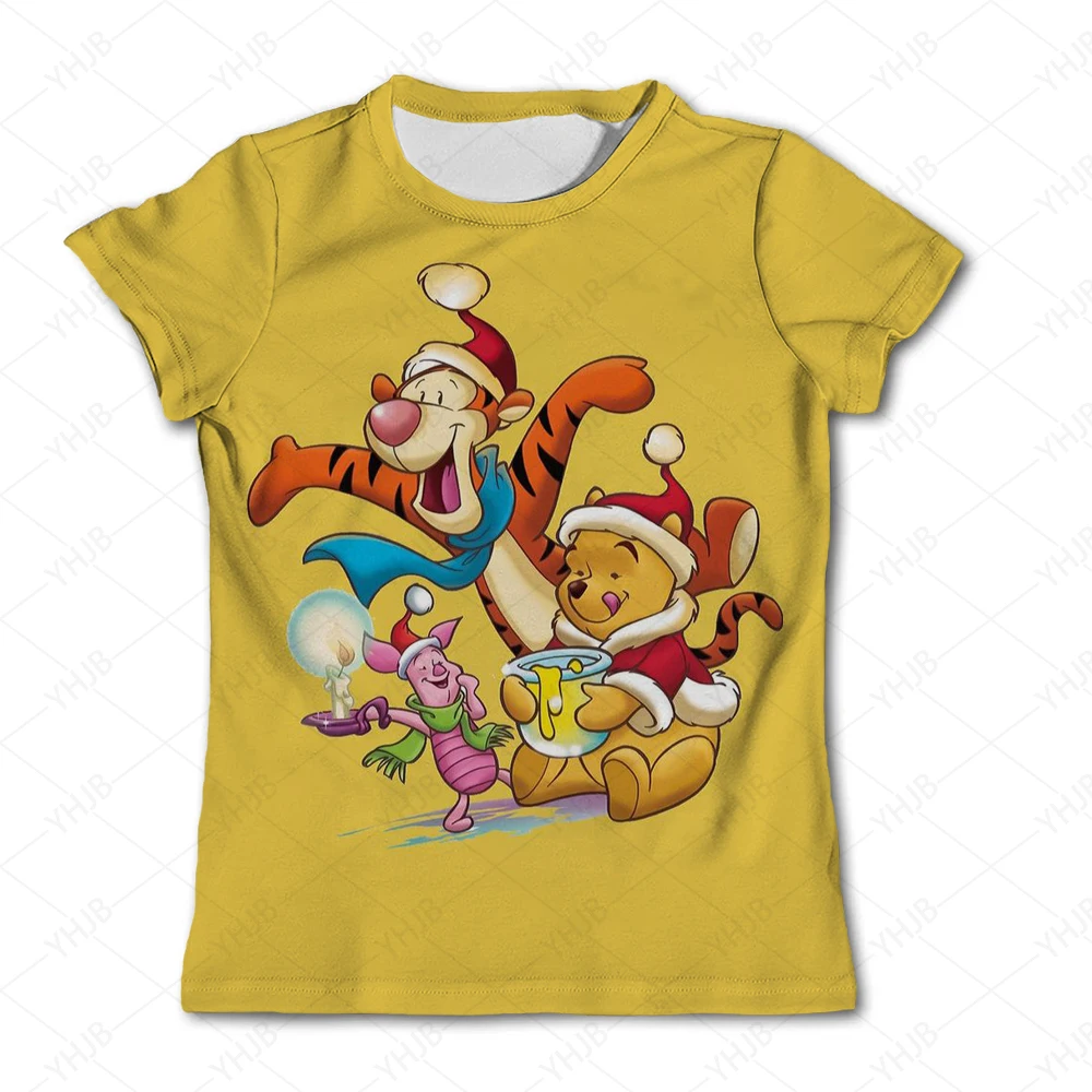 

Kids T-Shirt Baby Girl Disney Winnie the Pooh T-shirts Cartoon Pattern Cute For Girls Children Summer Short Sleeve Clothing