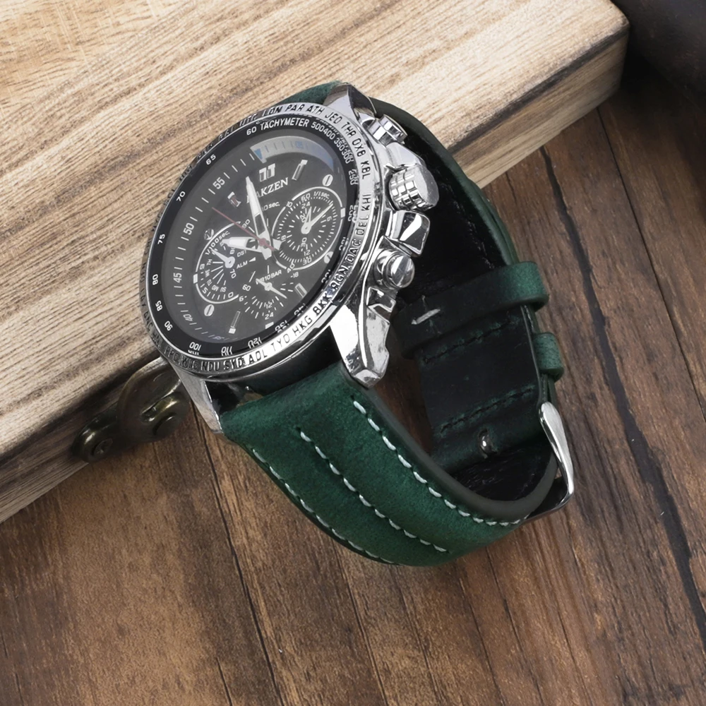 Premium Genuine Leather Watch Band - Universal Cowhide Strap Bracelet