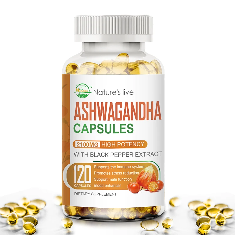 

Ashwagandha 2100mg - 120 Vegan Capsules Pure Root Extract High Strength Tablets