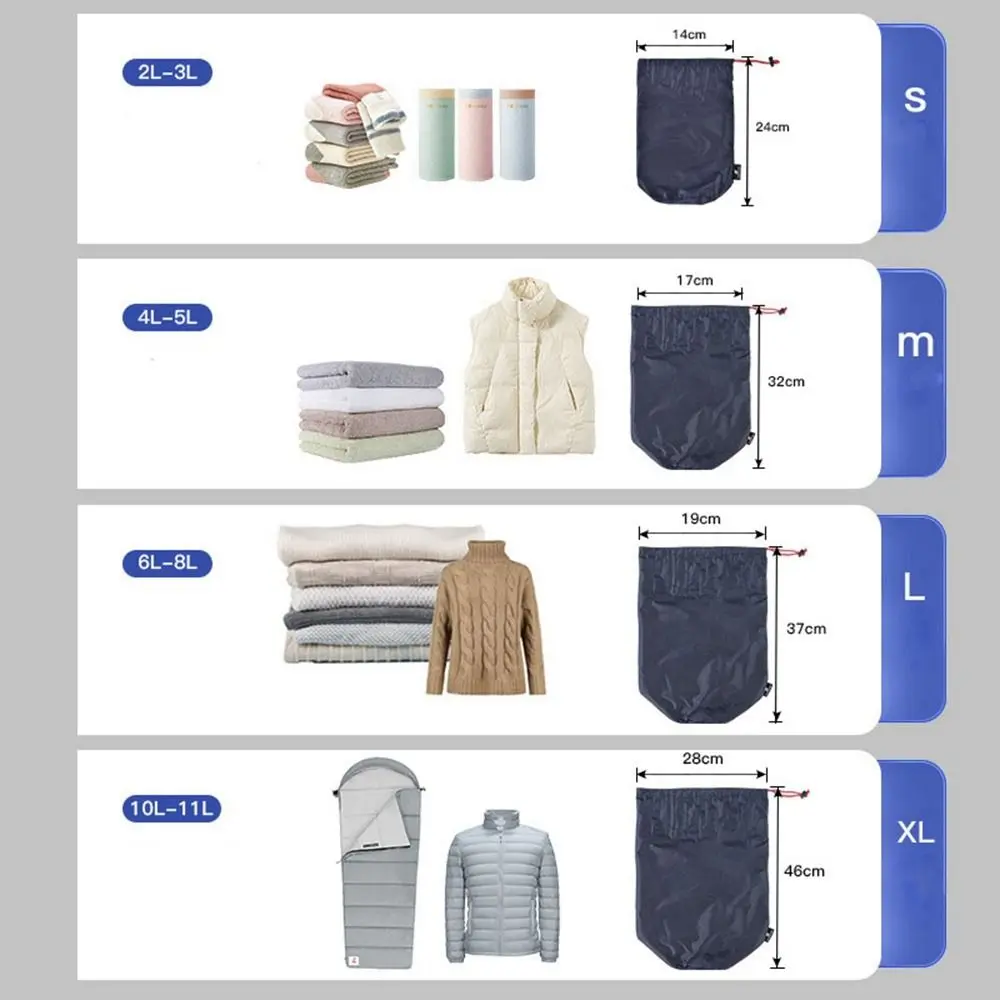 Description Picture 4 of itemOutdoor Camping Hiking Fitness Nylon Travel Storage Bags Ultralight Waterproof Down Sleeping Bags Drawstring Pouch Travel Kits