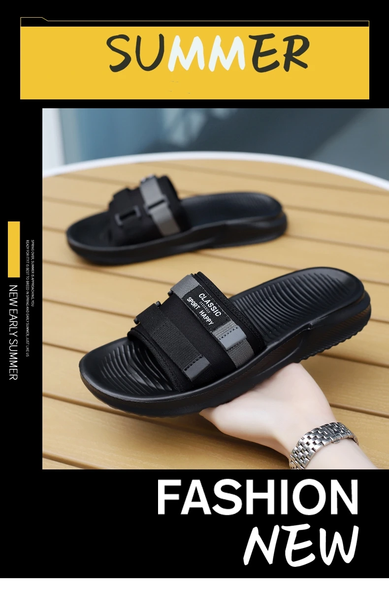 Summer New Men's Slippers Outdoor Beach Sandals Mens Lightweight Slides Men Casual Shoes Flip-flops Home Slippers Beach Sandals
