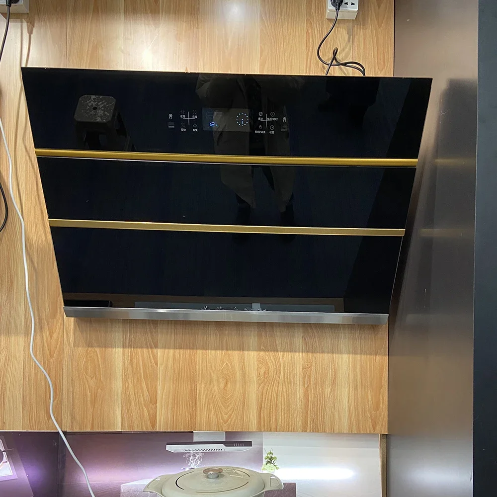 Big Suction Power Copper Double Motor Cooker Hood Wall Mount Wall Mounted Kitchen Extractor Hood Charcoal Filters for Range