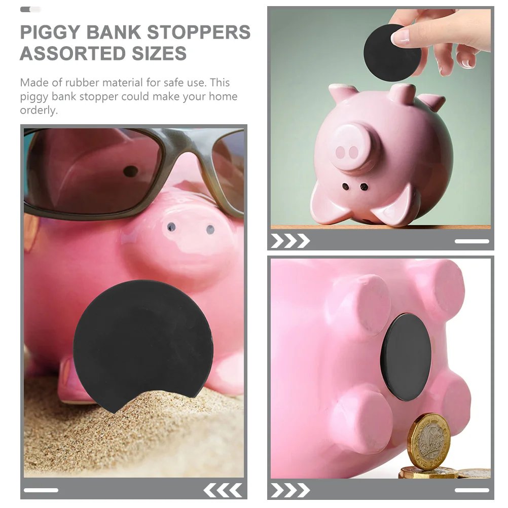 10 Pcs Round Rubber Stopper Plaster Accessories For Piggy Bank Bottom Cover Plugs Stoppers Replacement Adults