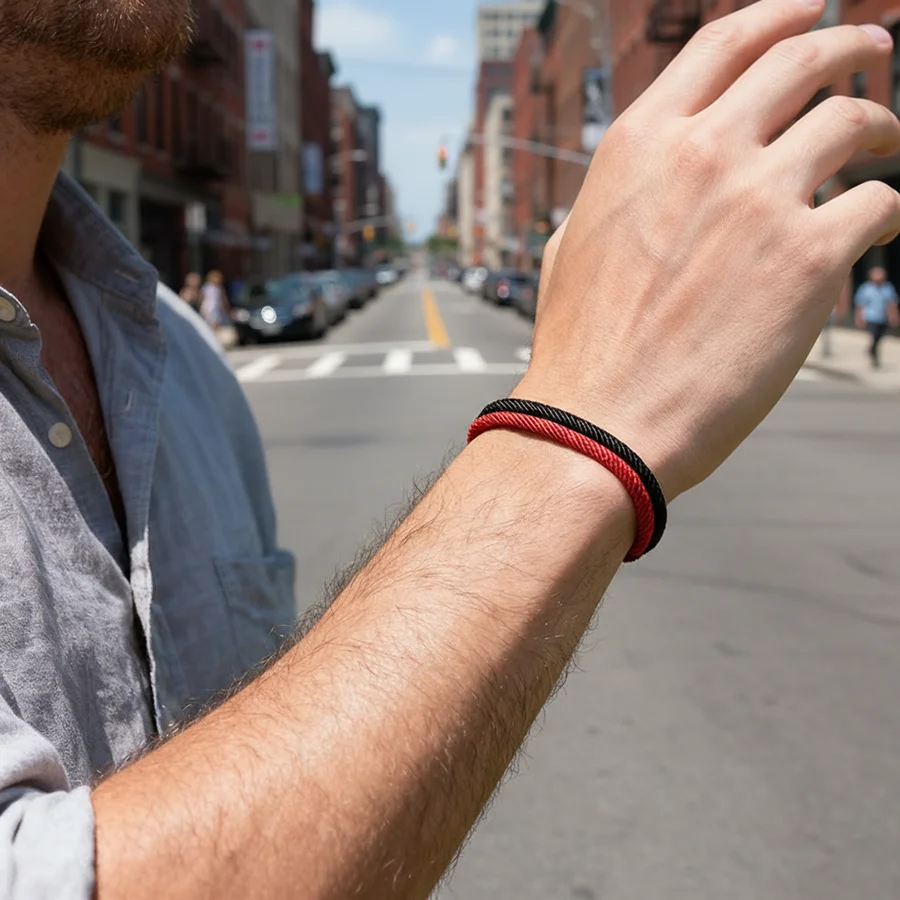 Stainless Steel Men Bracelet 4mm Thread 7 Colors Casual Hand Accessories