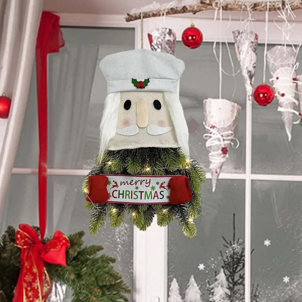 

Garland Christmas Decorative Supplies Santa Claus Snowman Christmas Lantern Flower Wreath Pendant