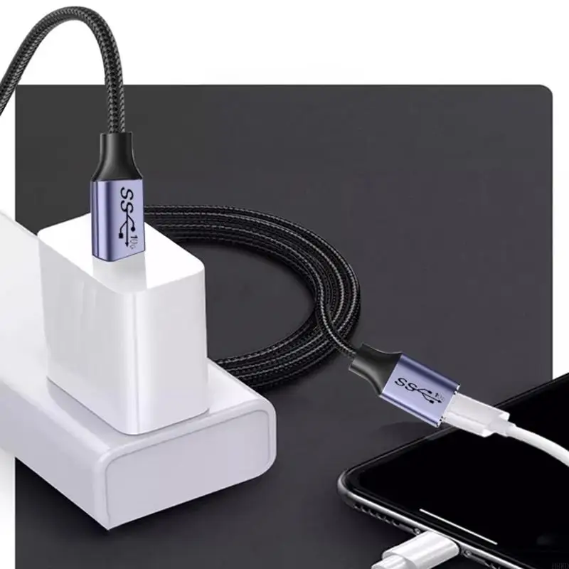 나일론 직조 USB 3 0 남성 USB C 여성 변환기 케이블 충전 장치 H8WD 용 0.1m 1m 길이 옵션