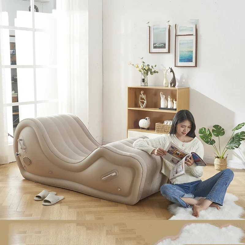 Simple Lazy Sofa Lounge Chair Fully Automatic Outdoor Portable Air Cushion PVC Inflatable Sofa Chair 170X63X68cm inflatable sofa bed