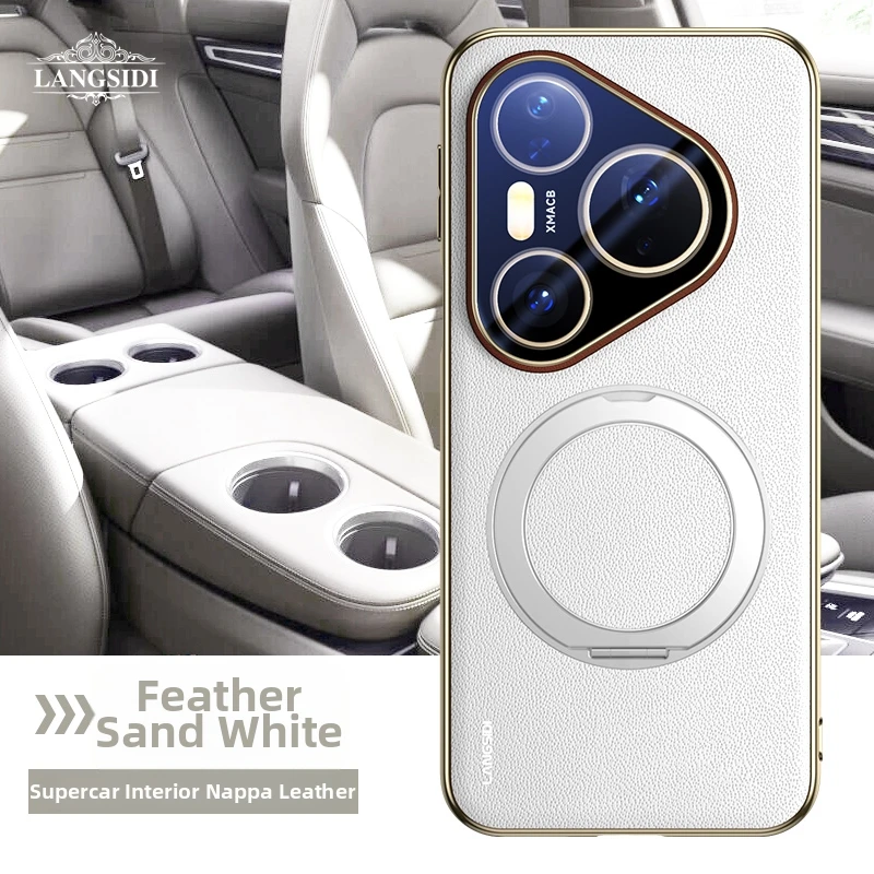 Magnetic Leather Case with 360° Rotating Stand & Shockproof Design - Includes Glass Lens Film