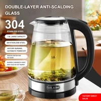 GELAIBO blue glass electric kettle household exquisite quality high temperature resistant double-layer anti-scalding integrated