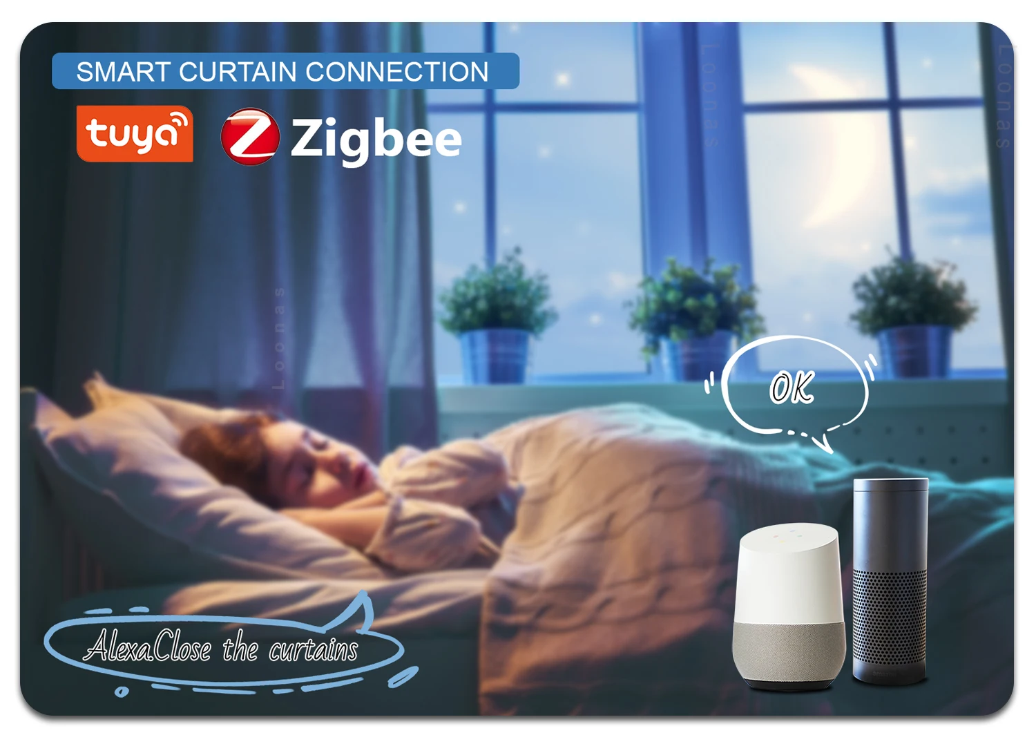 Description Picture 4 of item2nd G Tuya Zigbee Smart Electric Automatic Curtain Motor Control System Compatable Alexa, Google Assistant, Alice