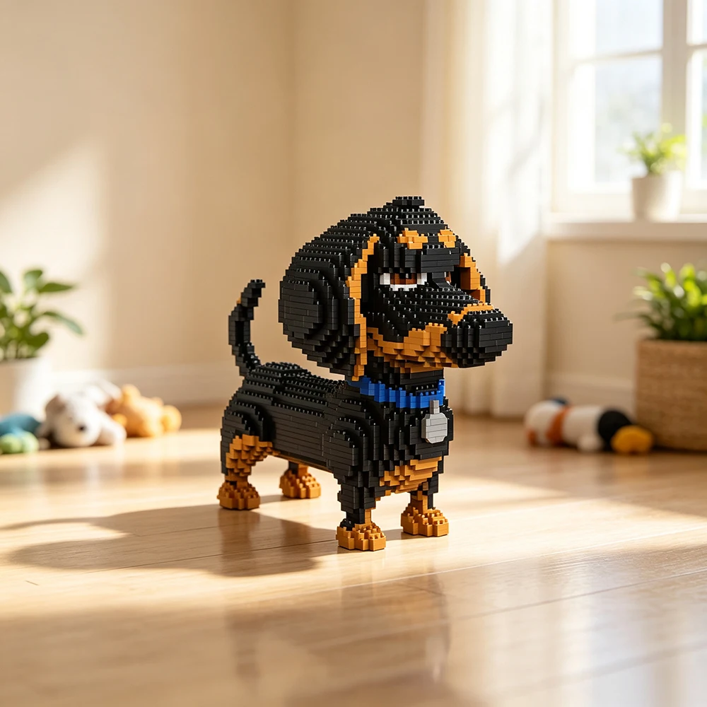 Dalmatian and Dachshund 3D Micro Mini Building Block Set for Pet Lovers, Home Decor & STEM Education
