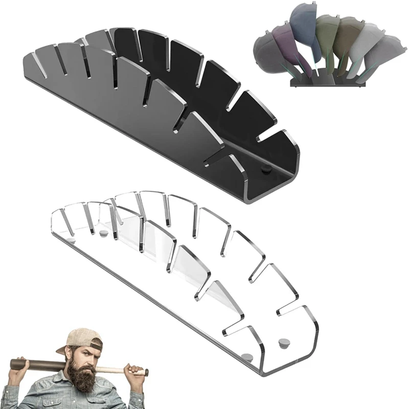 

Hat Stand For Baseball Caps Acrylic Hat Organizer Hat Storage For Baseball Caps No Install Acrylic Hat Organizer 2PCS