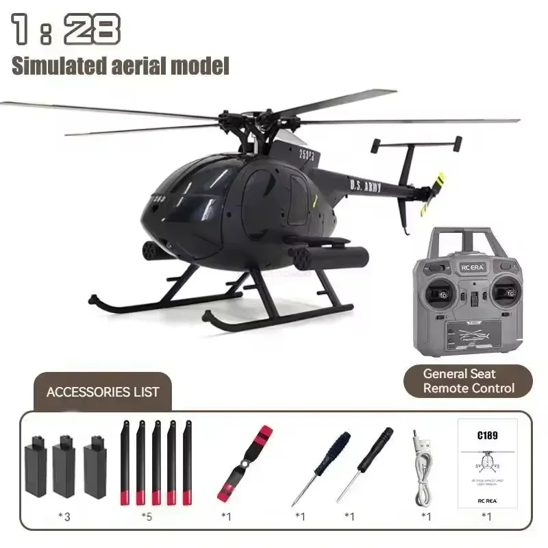 In Stock Rc Era New 1:28 C189 Bird Rc Helicopter Tusk Md500 Dual Brushless Simulation Model 6-axis Gyro Simulation Model Toys - 4