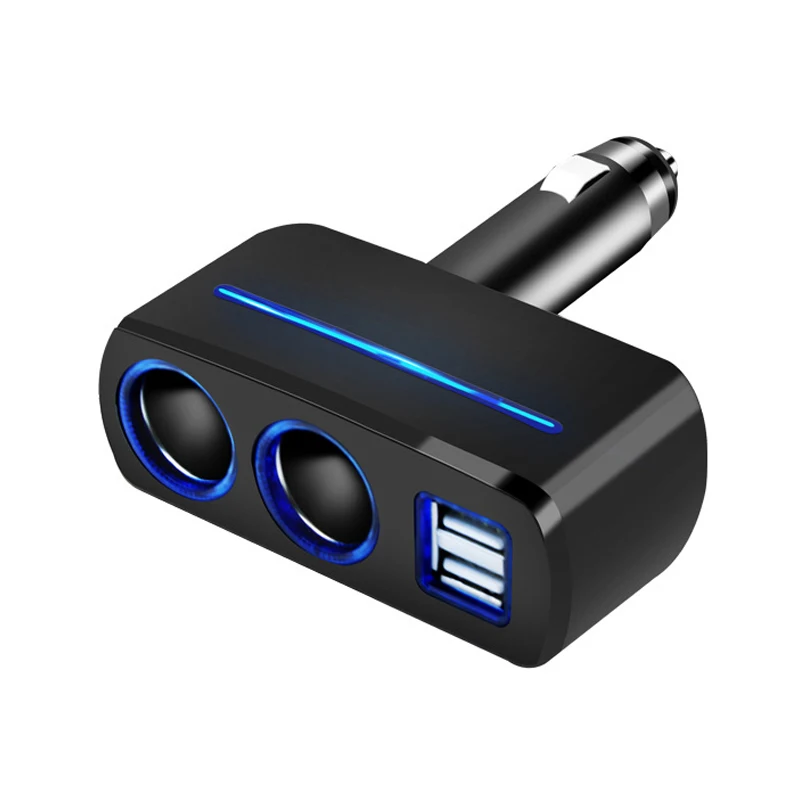 

Car Auto Cigarette Lighter Splitter Socket Universal 2 Ways Power Adapter 120W 5V 3.1A Dual USB Ports Car Charger with LED Light