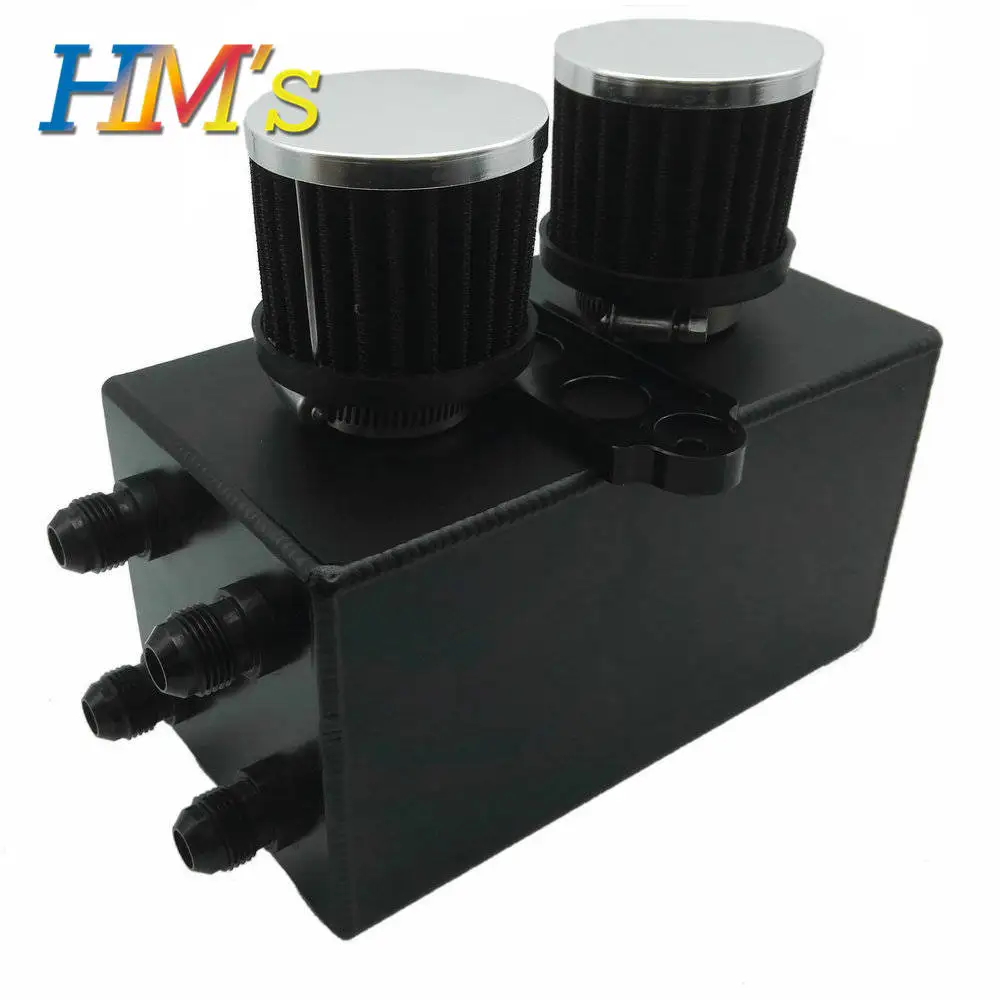 

For HONDA CIVIC INTGRA EK EG DC 4 PORT 3L Automotive Car Aluminum Alloy Oil Catch Can With Breather Twin Filter accessories