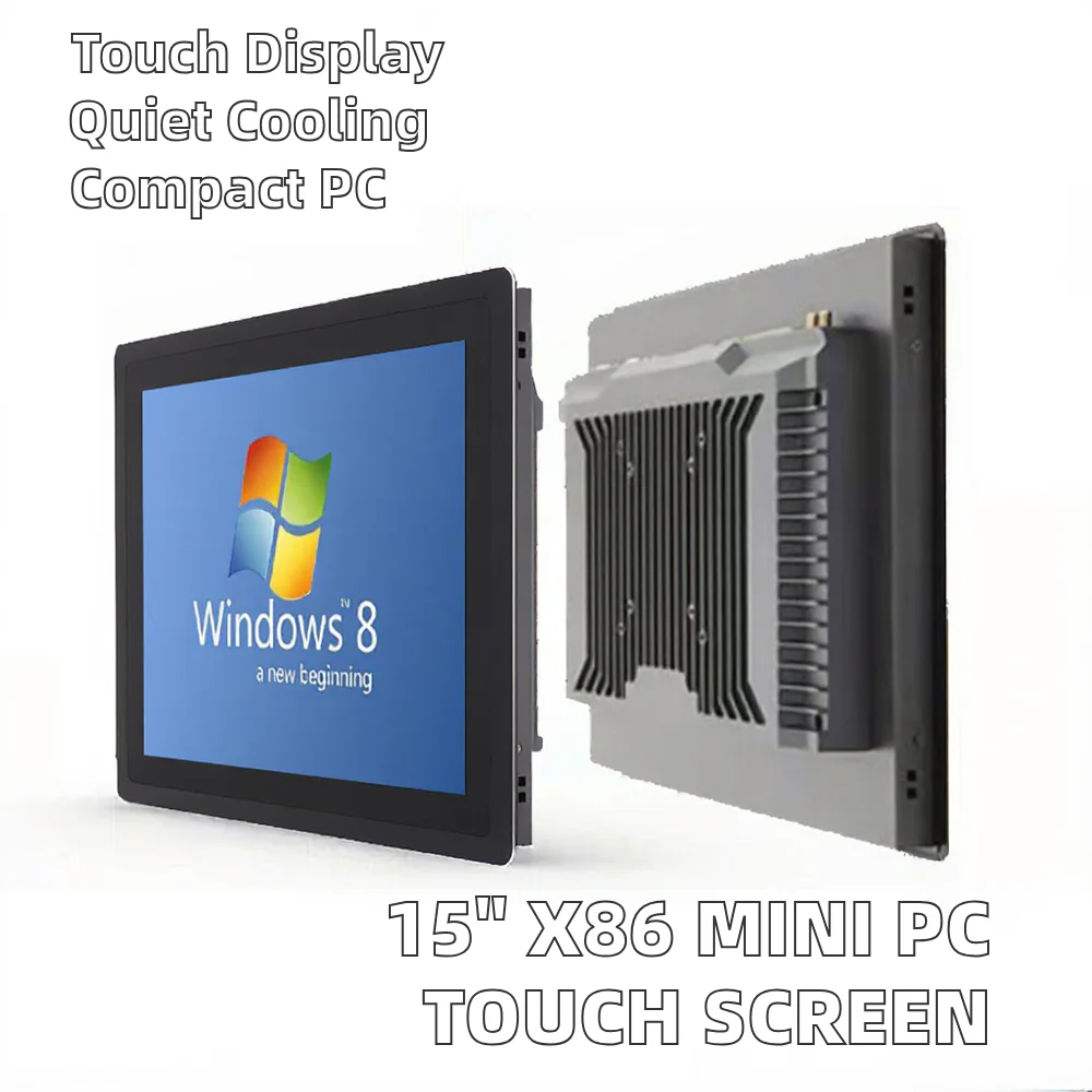 지춘 15인치 X86 미니 PC 터치스크린 인터랙티브 태블릿 안드로이드/리눅스 임베디드 시스템 I5/i3 CPU 팬리스 냉각 LCD PC