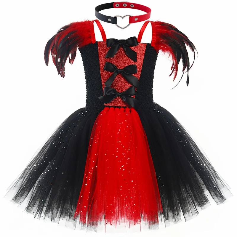 thumbnail image 1 of Disfraz de vampiro de Halloween para niñas, vestido de fiesta de carnaval, gótico, zombi, demonio, reina malvada, tutú, ropa elegante para niñas, 1 of 5
