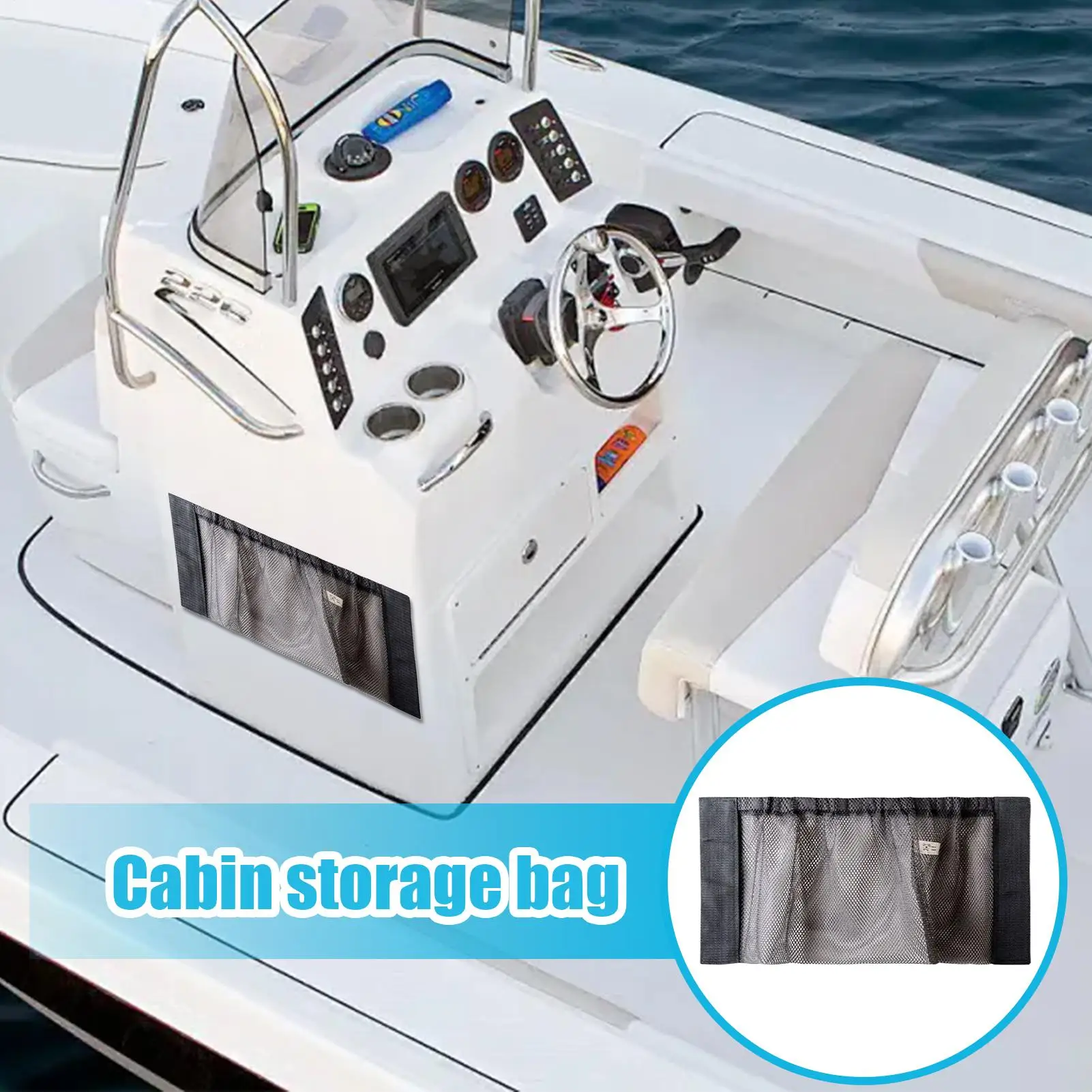 Boat Storage Mesh Bag Boat Storage Compartment For Gloves Waterproof Marine Net For Tools Equipment Traveling Deck Boating Rope