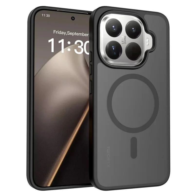 Enhanced Matte Armor Shockproof Case with Magnetic Wireless Charging and Translucent Design